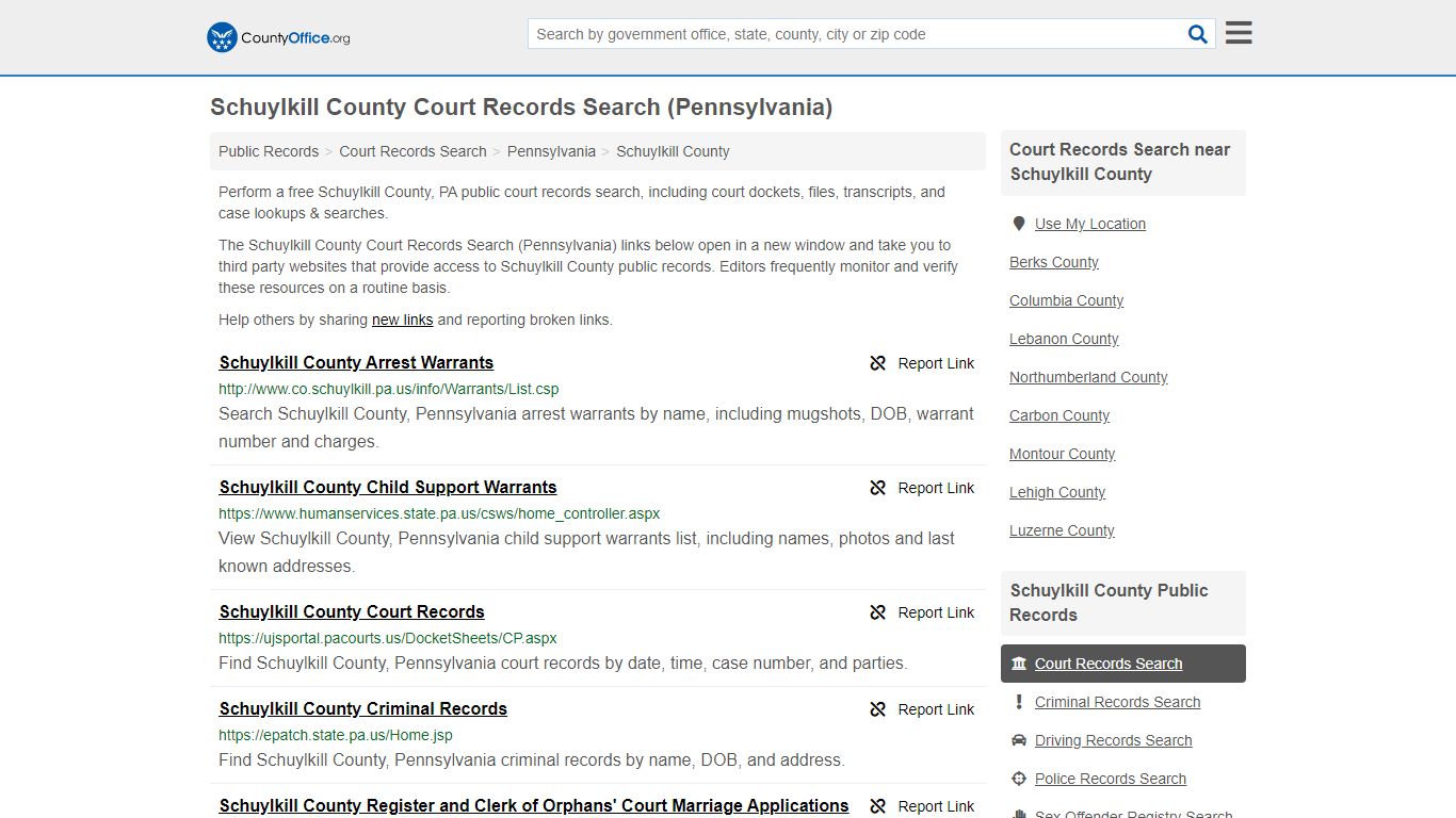 Court Records Search - Schuylkill County, PA (Adoptions ...